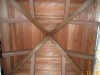 Reclaimed 4x8 and 4x10 clear redwood beams from a cabana/trellis in Los Altos with reclaimed 1x4 DF T&G decking from a 120 year old Notre Dame high school in downtown San Jose