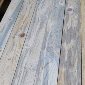 Striking Blue-Stained Pine Paneling, Freshly Milled