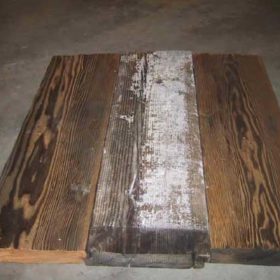 Reclaimed Barnwood #8 Recreated Barn Wood Douglas Fir, Center is Before Brushing, Left & Right is After Brushing
