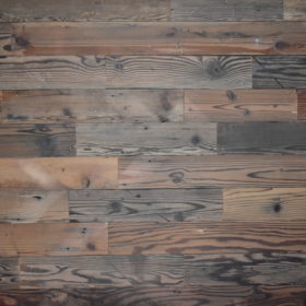 1×5” or 1×7” Smooth Old Patina Rustic Shiplap Douglas Fir, Port of Oakland stock; 1’ to 4’ lengths.  Units of 100 sf up to 250 sf available. <span>Pallet Price:  $3.50/sf.</span>  (Standard price is $5.25/sf.)